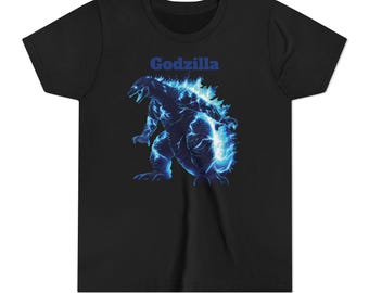 Youth Short Sleeve Tee Godzilla tshirt for boys girls, gift ideas