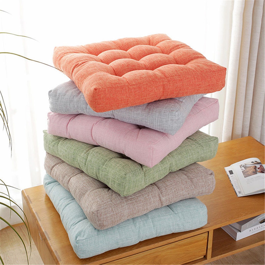 Simple Cotton Thick Chair Cushions Japanese Retro Living Room Etsy