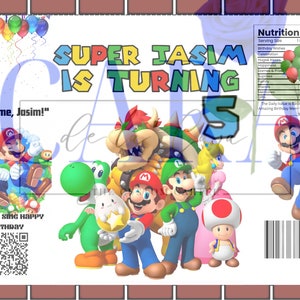 Super Mario Chip Bag Party Favor Birthday Party