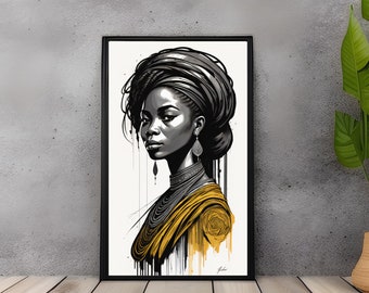 African Woman Digital Poster Art