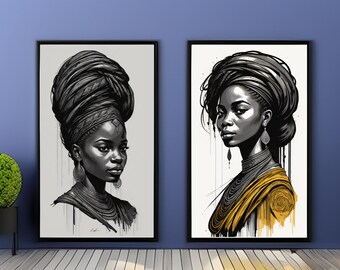African Woman Digital Poster Art