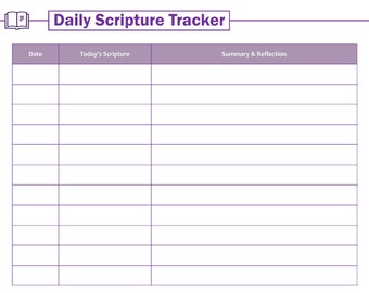 Chronological Bible Reading Plan Scripture Tracker Florals 52 Week Plan ...