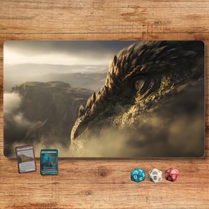 Dragon Mtg Playmat/ Brettspiel Matte/Drachen Schreibtisch Matte/Dragon Eye Maus Pad/ Tcg Playmat/ 24x14 Playmat/ Ästhetische Tcg Playmat/ Fantasy Krabbeldecke.