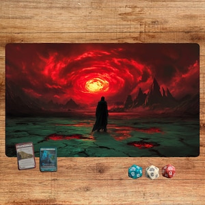 Battlefield MTG Playmat: Red Gaming Deskmat - Magic the Gathering