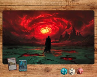 Battlefield MTG Playmat: Red Gaming Deskmat - Magic the Gathering