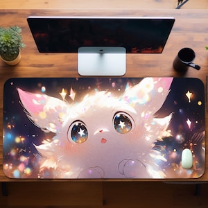 Cute Cat Desk Mat, Kawaii Mouse Pad