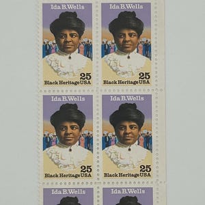 1990 US Scott #2442, 25 cents, Black Heritage: Ida B Wells, Block of 6 Stamps, MNH