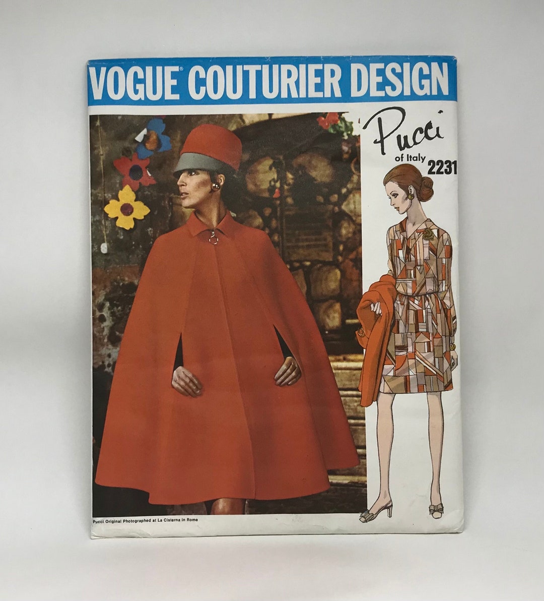Pucci Sewing Pattern Vogue Couturier Design Pucci of Italy 2231 Sewing Pattern Size 12 UNCUT ...
