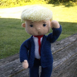Donald Trump inspired crochet doll pattern