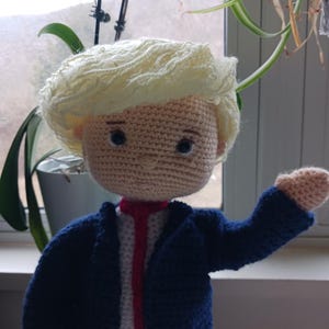 Donald Trump inspired crocheted doll