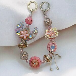 Adornos para teléfono móvil o cartera inspirados en Hello Kitty