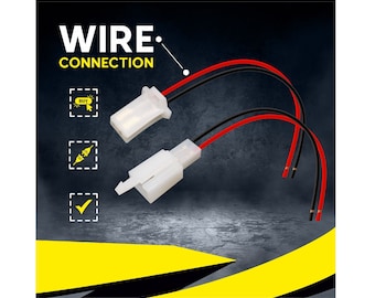 Car plug socket 2-pin with cable | Flat plug | Repair kit | Connector | Universal connector | Cable connector | Wire connector