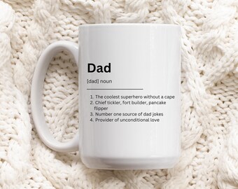 Dad Father's Day Black White Minimalist Mug, Gift for Dad, Mug for Dad, Father's Day Mug, Coffee Mug for Dad