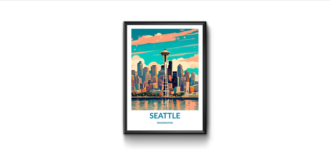 Seattle Print Seattle Wall Art Seattle Posters Living Room Prints