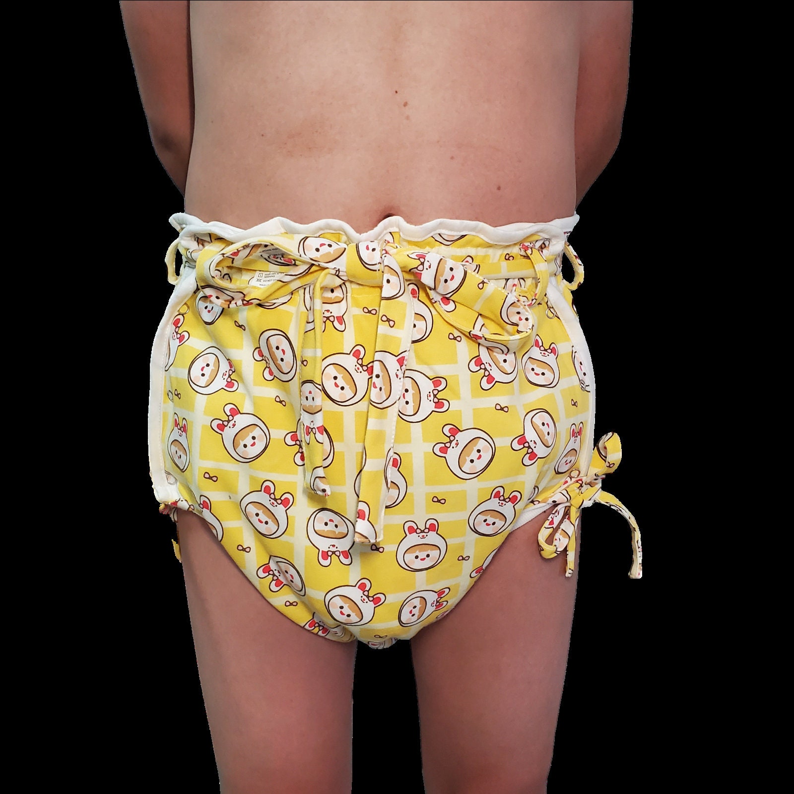 Rubber PVC Adult Baby Euroflex Incontinence Diaper Pants Rubber Pants  Yellow Transparent 