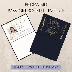 Bridesmaid Proposal Passport Booklet Digital Template