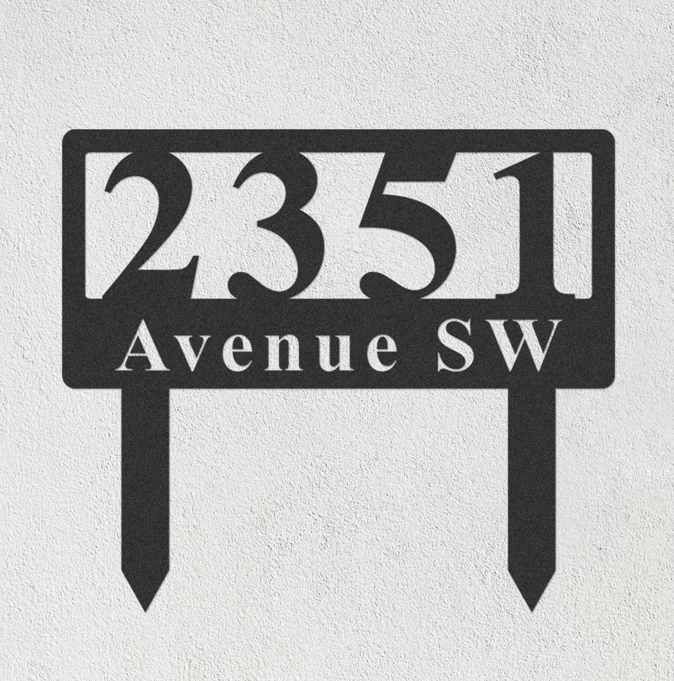 Metal House Number Sign With Stake,custom House Number Stake for Yard ...