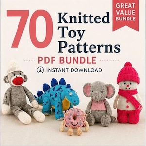 70 Amigurumi-stickmönster för leksaksmönster (PDF-nedladdning)