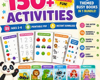 Más de 150 actividades de aprendizaje preescolar / Paquete de libros de actividades para niños / Libro silencioso imprimible / PDF para niños pequeños y jardín de infantes