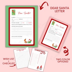 Santa Brief & Weihnachtswunschliste druckbare Bundle Füllen Sie eine leere Little Big Kid Vorlage Urlaub Eltern Geschenk Shopping Checklist Familienspaß