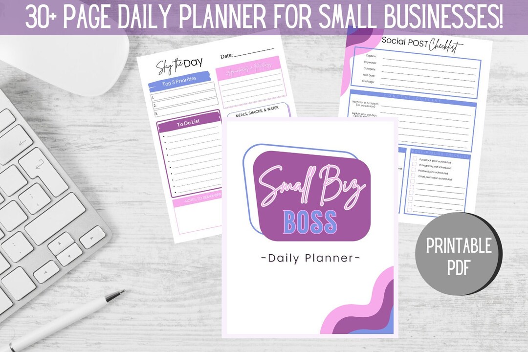 Small Business BOSS Daily Planner 30+ Page PDF! Includes Calendar ...