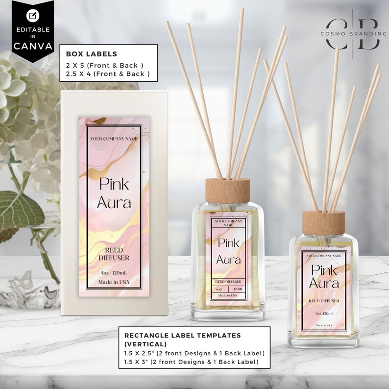 Editable Reed Diffuser Template, DIY Canva Product Labels, Room ...