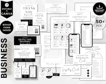 Luxury Beauty Business Branding Bundle, Canva Editable Templates Small Business Brand Kit, CBW3