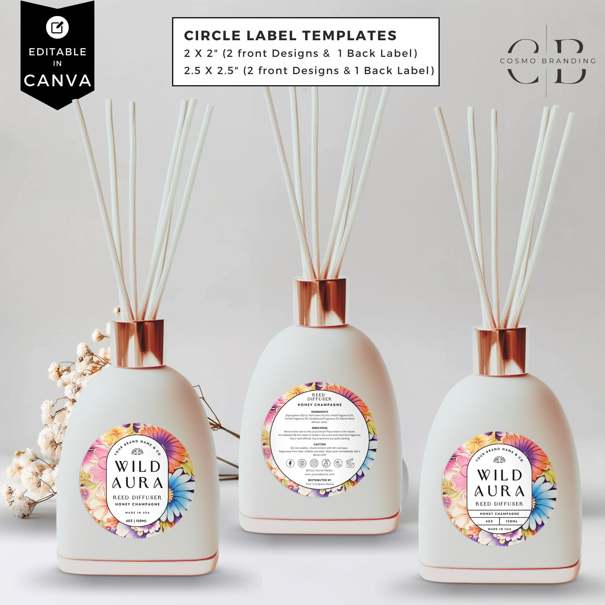 Editable Reed Diffuser Template, DIY Canva Product Labels, Room ...