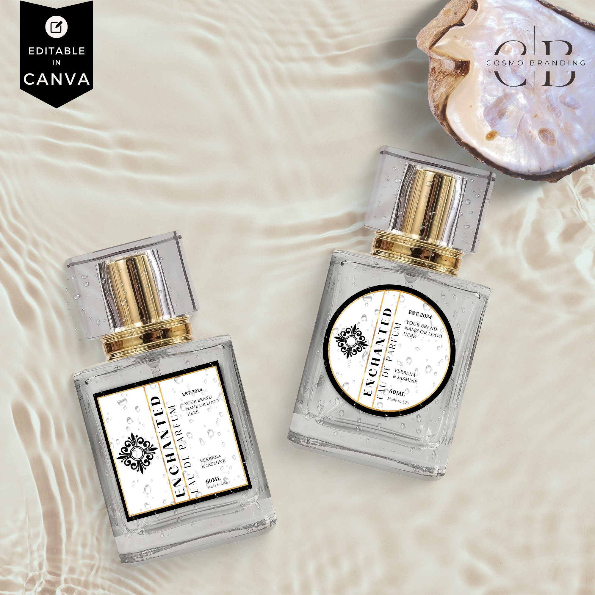 Editable Perfume Bottle Label, Custom Fragrance Canva Design, DIY ...