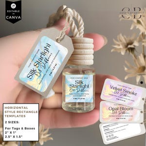 Editable Car Diffuser Label Templates, Canva Hanging Fragrance Design ...