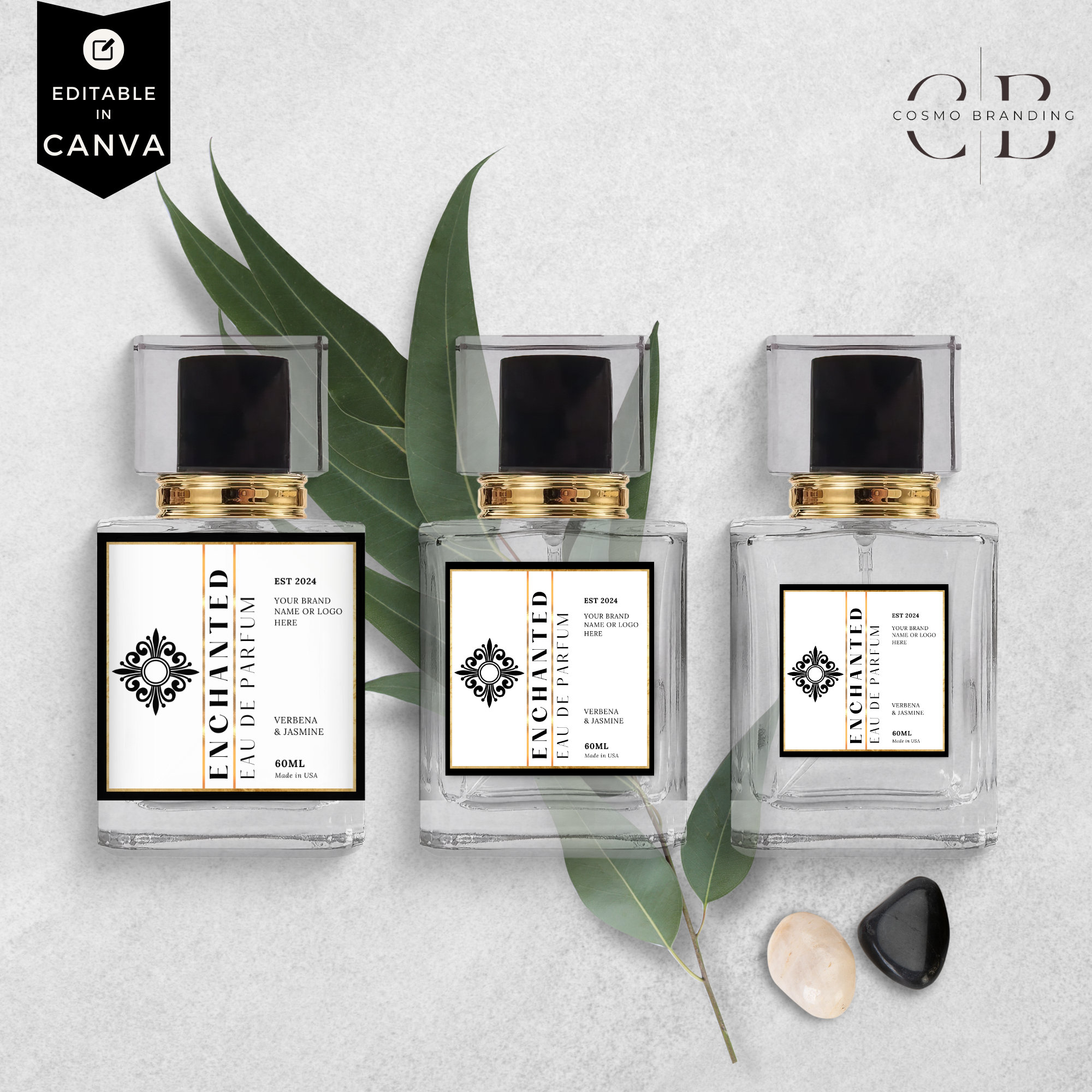 Editable Perfume Bottle Label, Custom Fragrance Canva Design, DIY ...