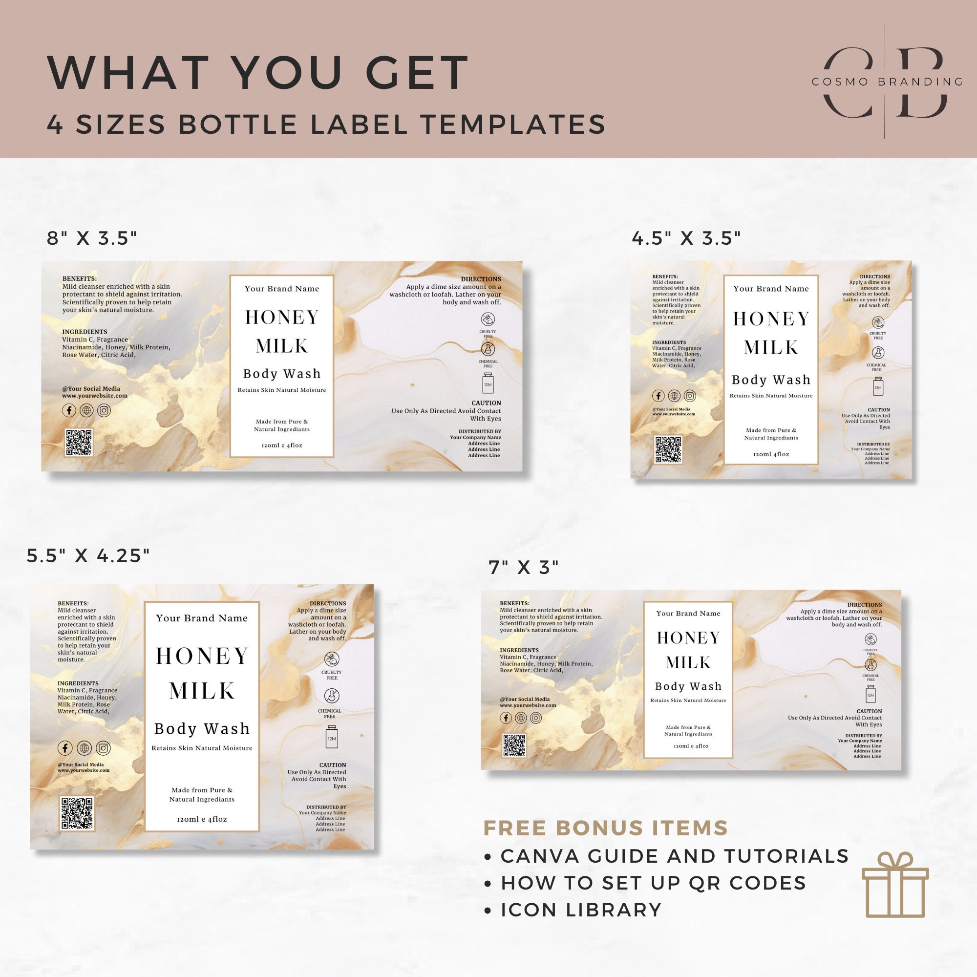 Shampoo Bottle Label Template Canva Bottle Label Design DIY Cosmetic