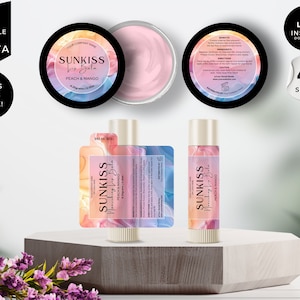 Lip Balm Label Template, Editable Chapstick Label, DIY Canva Lip Gloss Label, Custom Lip Tin Labels, Lip Product Package Labels, CBP6