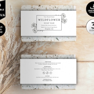 Etichetta per sapone modificabile, modello di etichette per sapone, etichetta per sapone moderna, etichette per sapone fai da te, etichetta per prodotto di sapone, etichetta per sapone Canva, confezione di sapone, CBF1