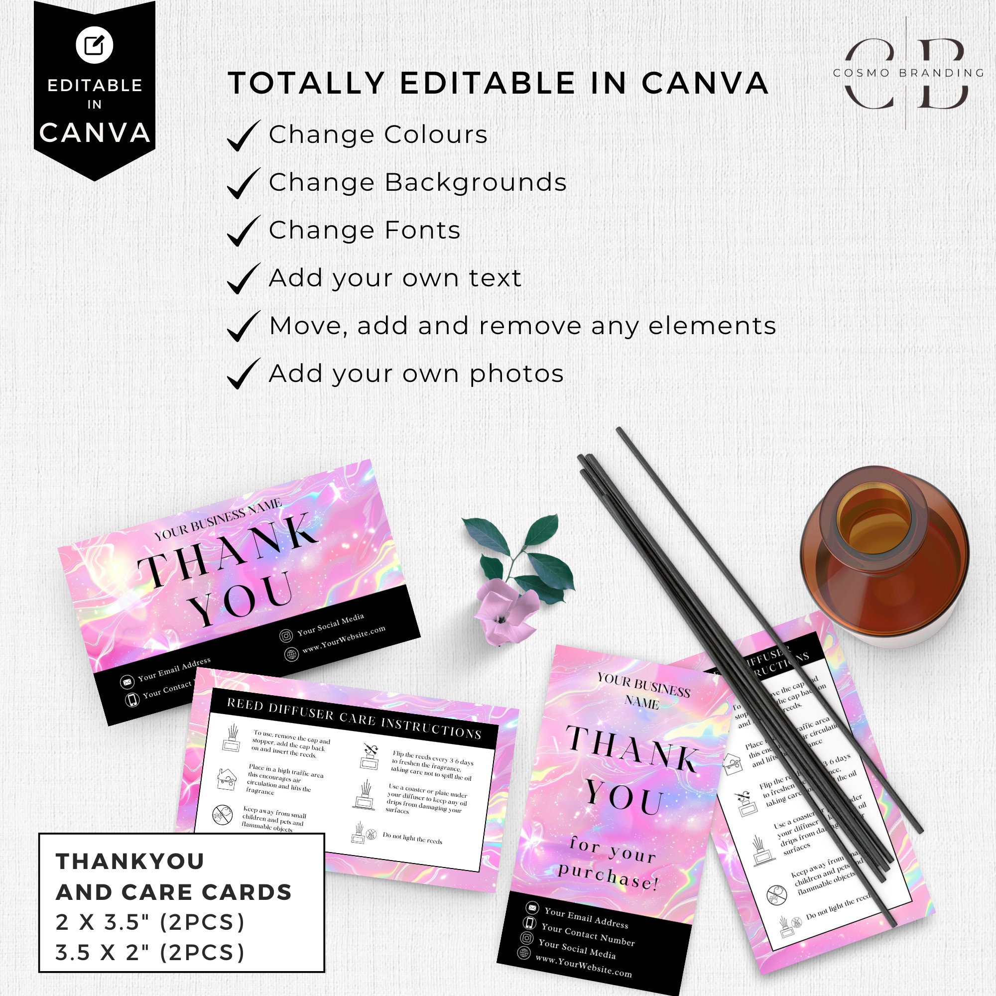 Editable Reed Diffuser Template, DIY Canva Product Labels, Room ...