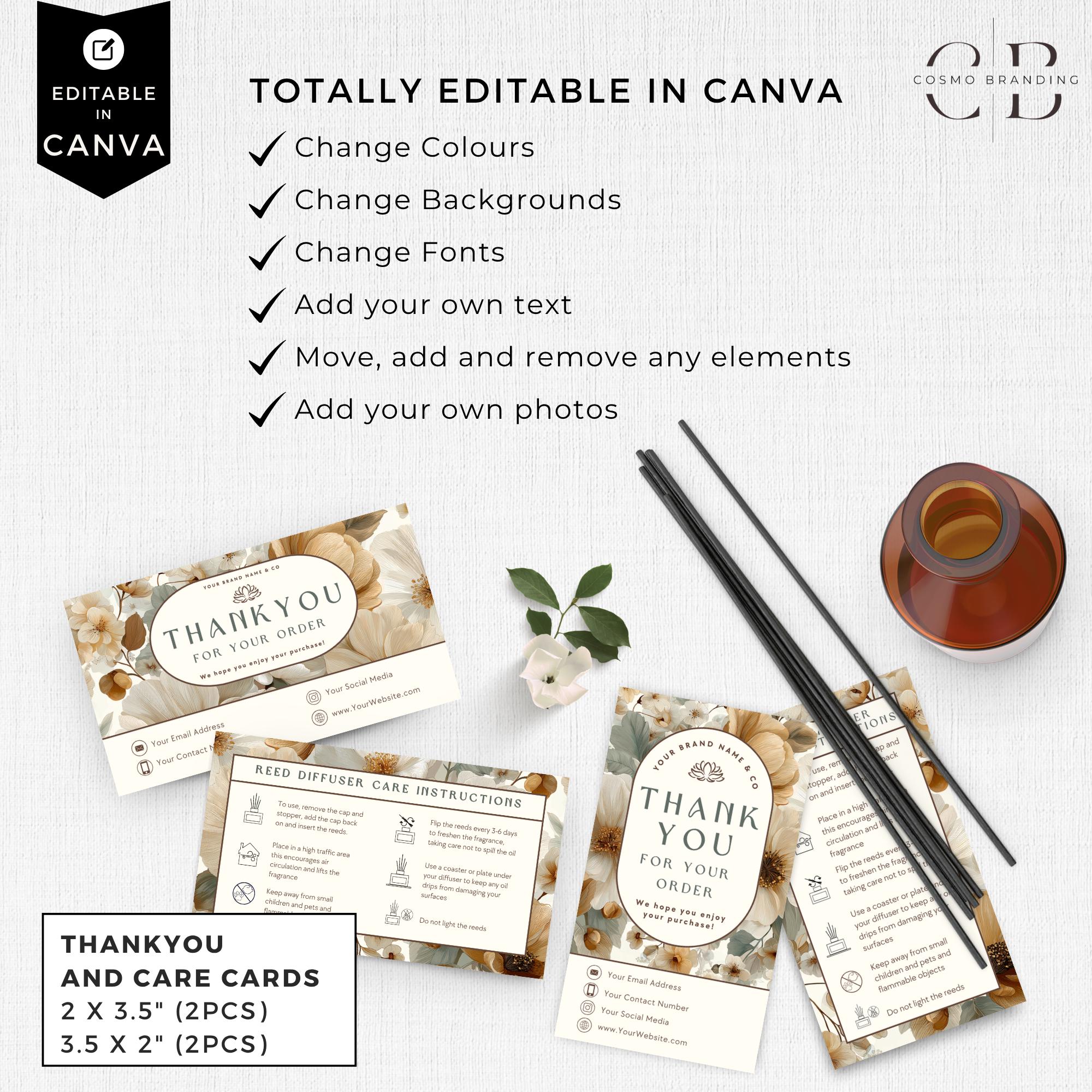 Editable Reed Diffuser Template, DIY Canva Product Labels, Room ...