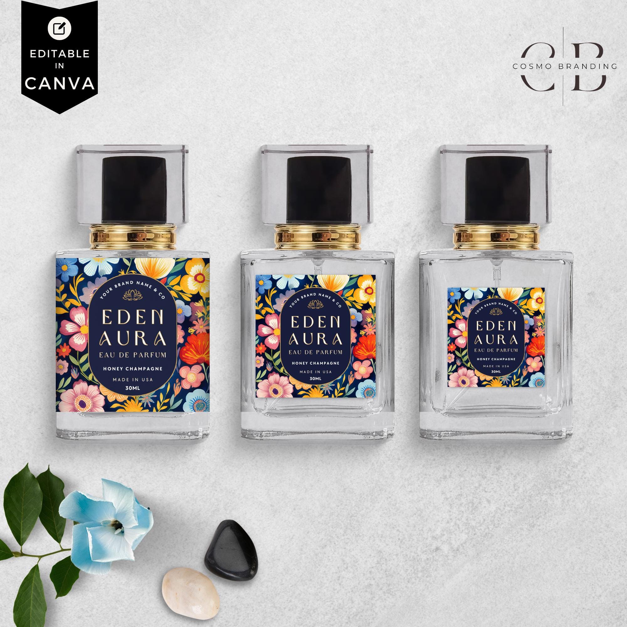 Editable Perfume Bottle Label, Custom Fragrance Canva Design, DIY ...
