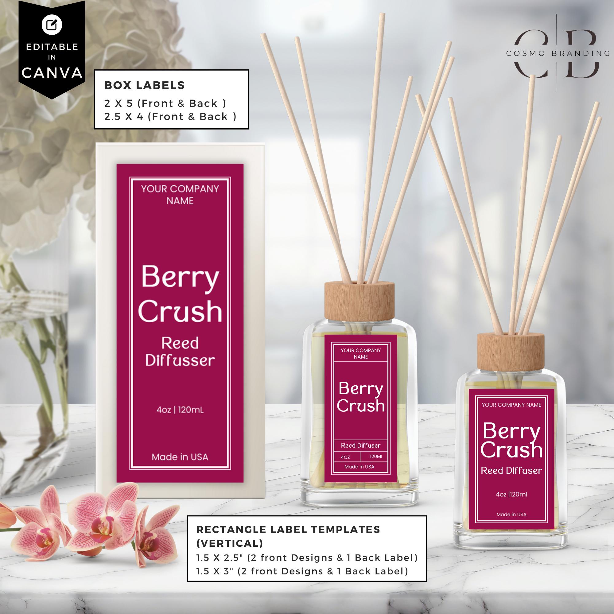 Editable Reed Diffuser Template, DIY Canva Product Labels, Room ...