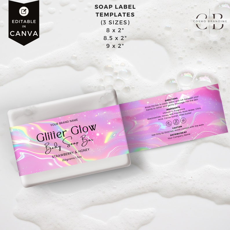 Vibrant Bath and Body Label Template Bundle, Canva Editable Soap Bath ...