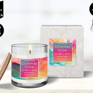 Editable Candle Jar Label, DIY Candle Label Template, Modern Candle Label, Candle Box Label Sticker, Candle Packaging, Canva Design, CBN3