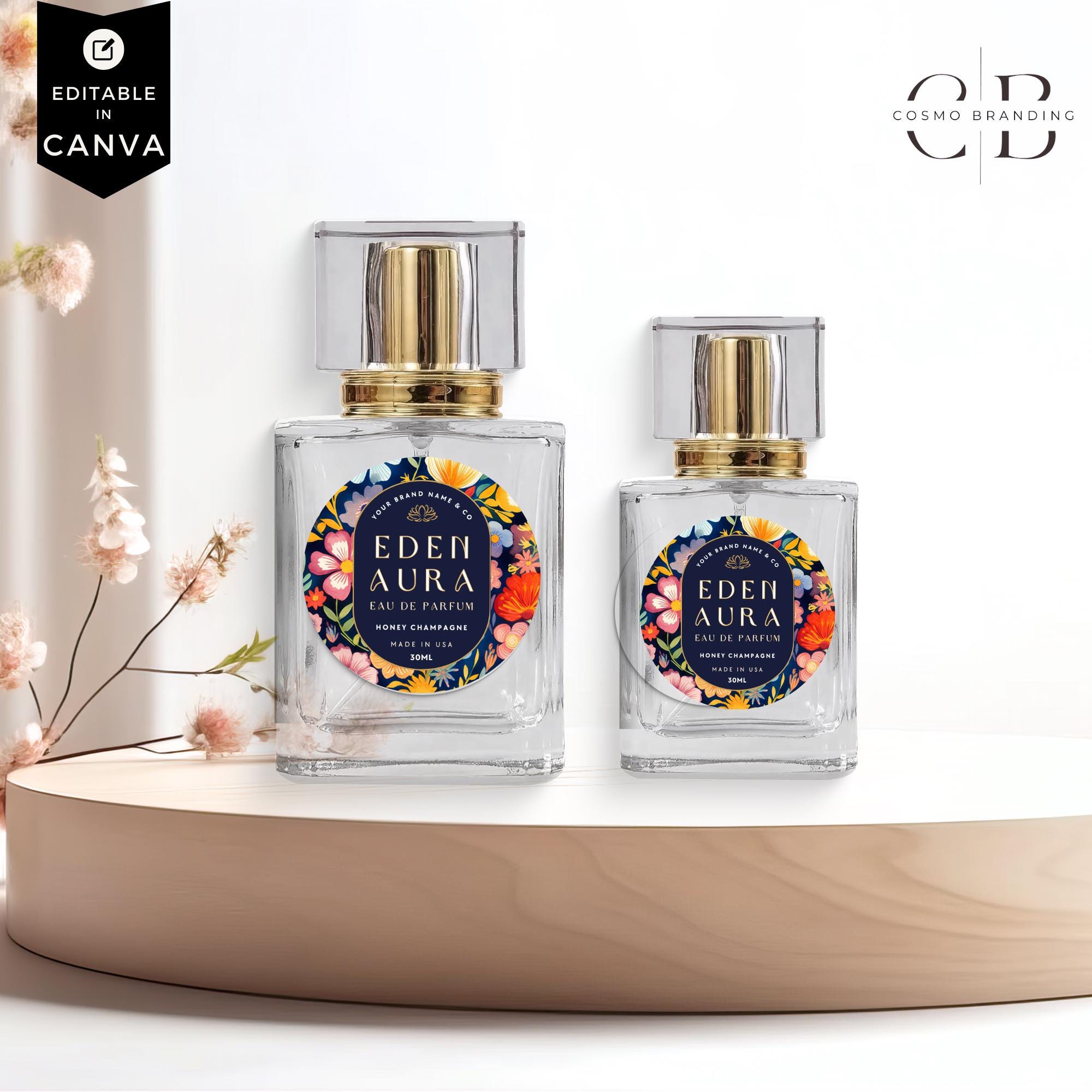 Editable Perfume Bottle Label, Custom Fragrance Canva Design, DIY ...