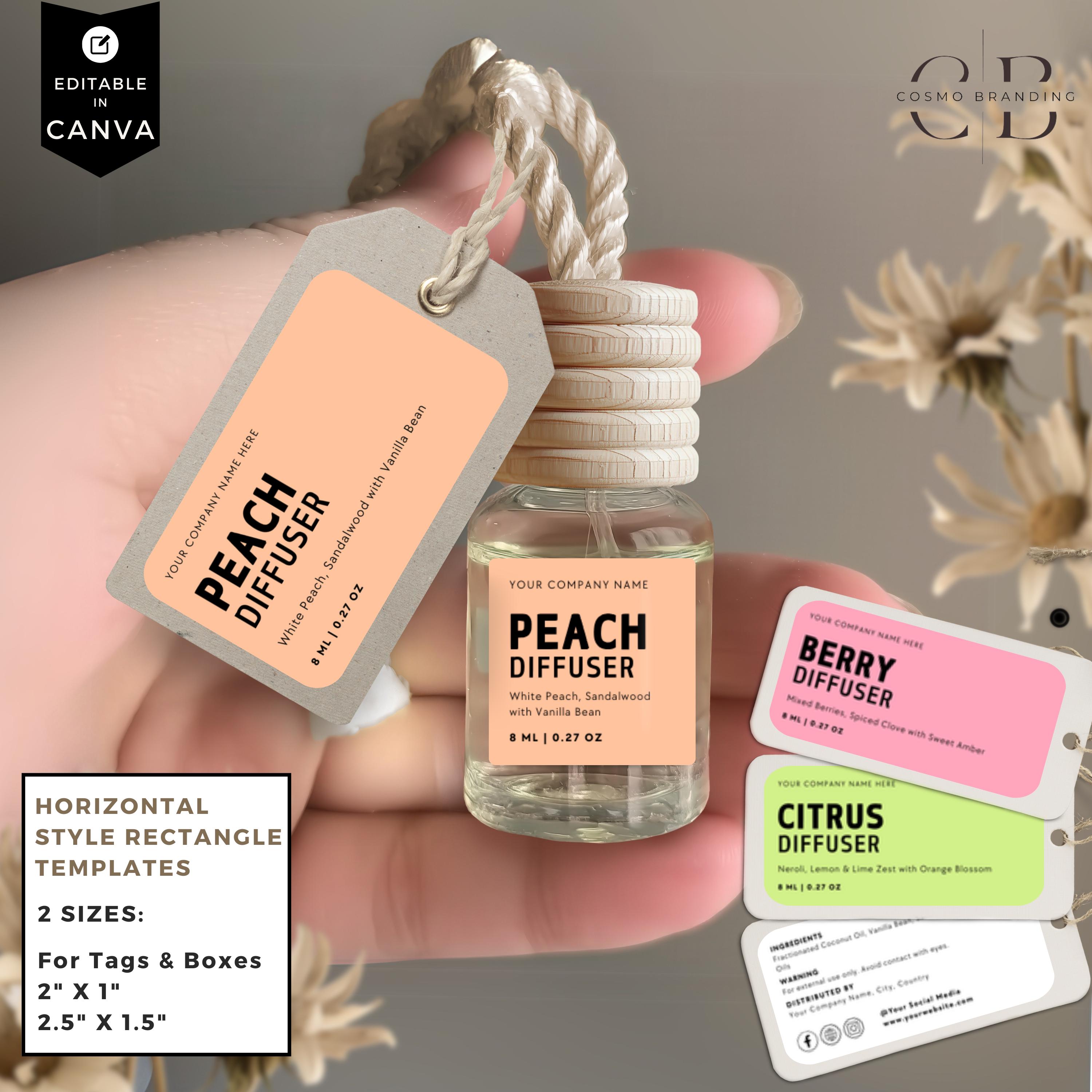 Vibrant Car Diffuser Label Template Bundle, Canva Editable Car ...