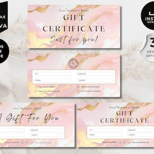 Geschenkgutschein, Pink, DIY-Geschenkgutschein, bearbeitbarer Geschenkgutschein, druckbare Geschenkkarte, Coupon, Hautpflege Vorlagen, Small Business, CEP1