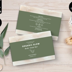 Editable Soap Label, Soap Labels Template, Modern Soap Design, Diy Soap Labels, Soap Product Templates, Soap Packaging Canva, Green, CBS6