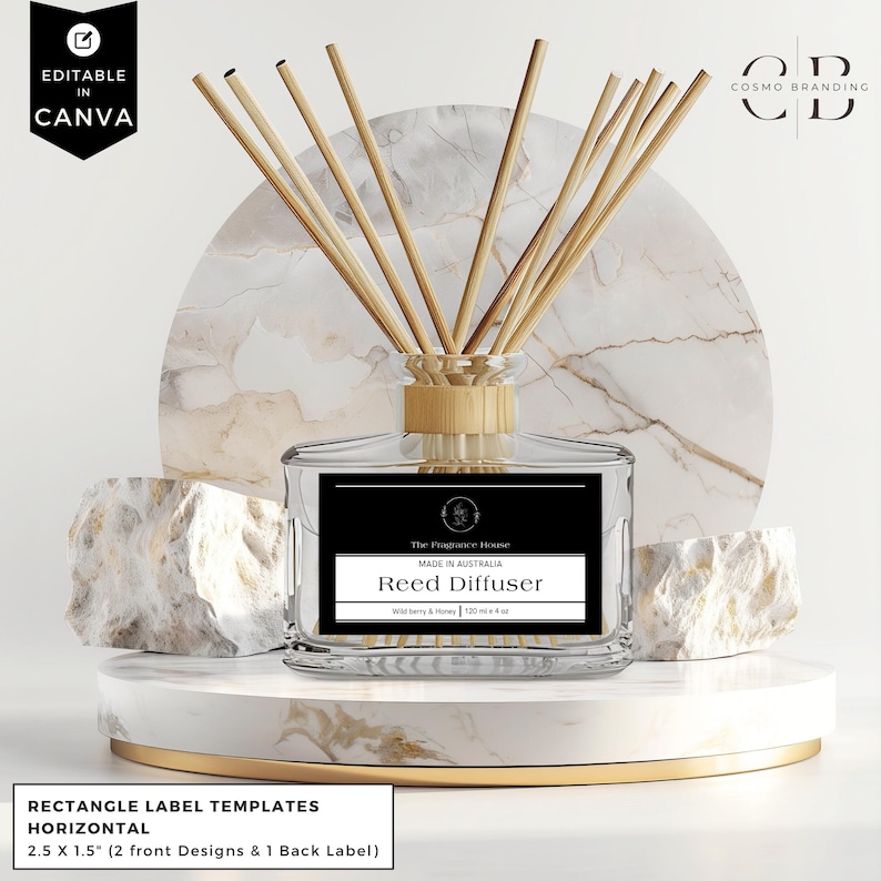 Editable Reed Diffuser Template, DIY Canva Product Labels, Room ...
