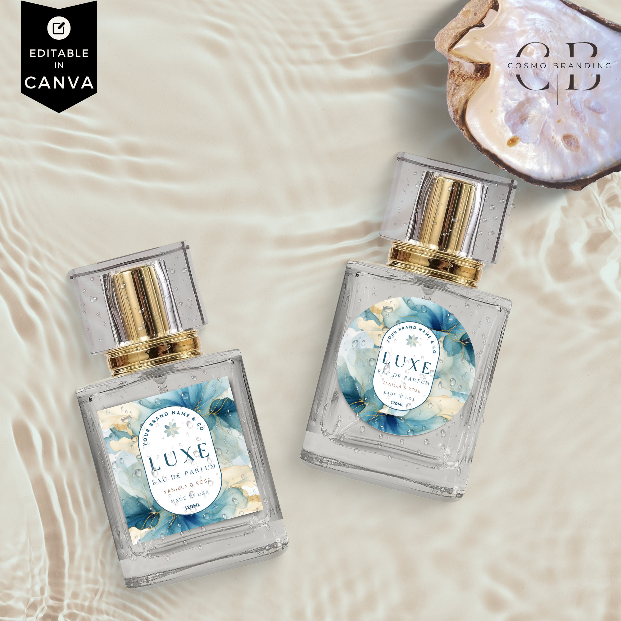 Editable Perfume Bottle Label, Custom Fragrance Canva Design, DIY ...