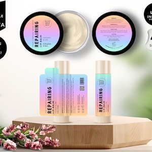 Lip Balm Label Template, Editable Chapstick Label, DIY Canva Lip Gloss Label, Custom Lip Tin Labels, Lip Product Package Labels, Neon, CBM4