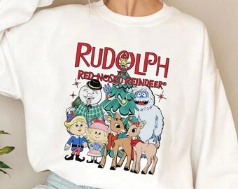 Rudolph The Red Nosed Reindeer Christmas Sweatshirt, Rudolph Christmas Shirt, Retro Christmas Movie Shirt, Rudolph Xmas Sweatshirt