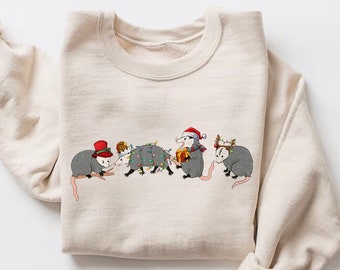 Opossum Christmas Sweatshirt, Opossum Christmas T-shirt, Opossum Cute Shirt, Wild Animals Sweater, Funny Opossum Christmas Tee