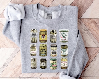 Retro Canned Pickles Sweatshirt, Pickle Lovers Hoodie, Pickle Crewneck Sweatshirt, Canning Shirt, Pickle shirt, Pickle Crewneck Sweatshirt